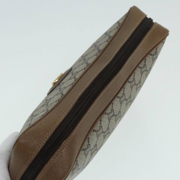 GUCCI GG Plus Supreme Clutch Bag PVC Beige Auth mr376 - Picture 5 of 16